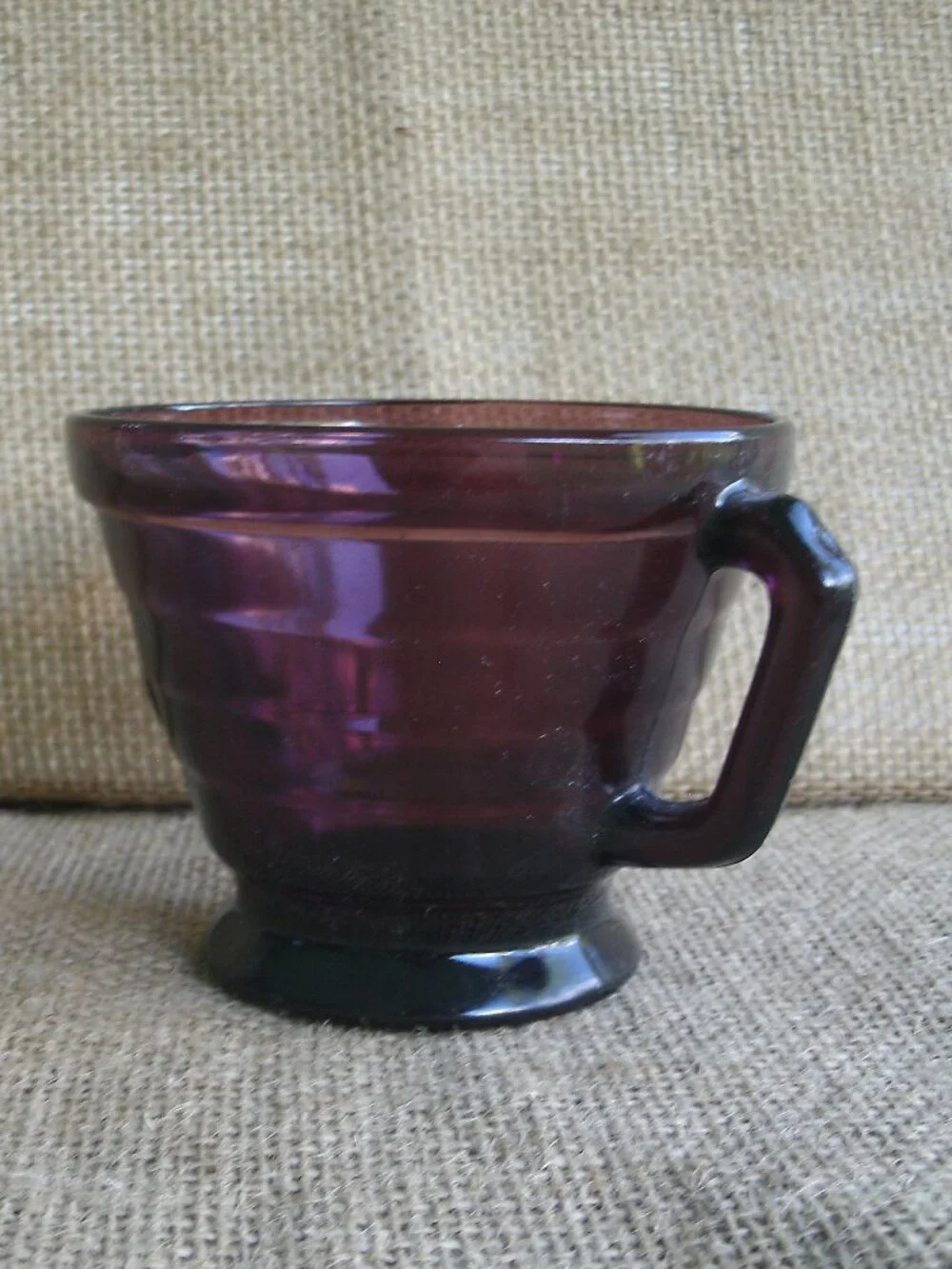 Vintage Hazel Atlas Amethyst Moderntone Open Sugar Bowl